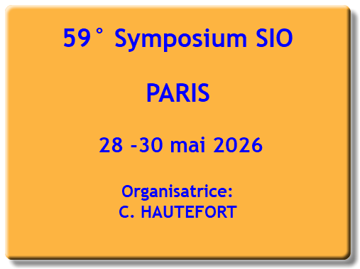 59° Symposium SIO PARIS 28 -30 mai 2026 Organisatrice: C. HAUTEFORT 